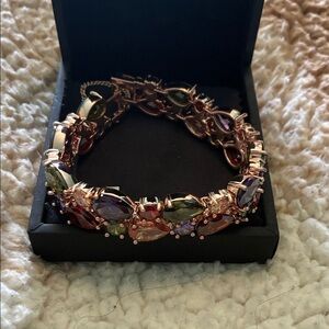 Rose Gold Multicolor Gemstone Bracelet